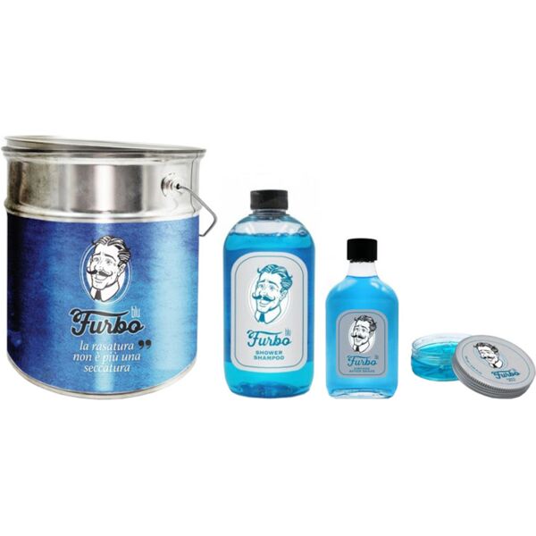 furbo furbo blu after shave + shower shampoo + aqua wax cera per capelli confezione 200 ml lozione dopo barba + 500 ml gel doccia e shampoo + 100 ml g