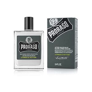 Proraso Aftershave Beard Balm, Cypress and Vetyver, 100ml, Scented Beard Balm Softens, Protects and Eases Discomfort, Made in Italy
