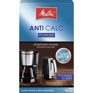 Melitta ANTI CALC Pulver Geräteentkalker, Pulverförmiger Kalklöser für Wasserkocher und Filterkaffeemaschinen, 120 g - Packung