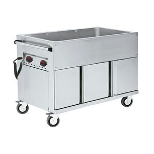 Elektrisches bain-marie mit reserve für 3 gn 1/1-200 mit rädern - 1160x670x900 mm - 3200 W 230/1V - 52120240 Eurast