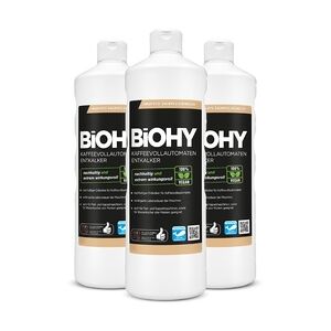 BiOHY Kaffeevollautomaten Entkalker, Kalkentferner, Entkalkungsmittel, Kalklöser 3er Pack (3 x 1 Liter Flasche)