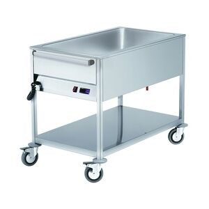 Elektrisches bain-marie für 4 gn 1/1-200 mit rädern - 1420x670x900 mm - 3200 W 230/1V - 53020240 Eurast