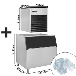 GGM Gastro - Machine a glacons - Nugget - 335 kg/ 24h - incl. bac de stockage de glace Argent / Noir