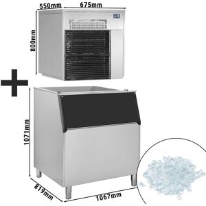 GGM Gastro - Machine a glace en flocons - 565 kg/ 24 h - avec bac de stockage de glace Argent