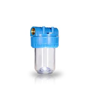 contenitore per filtro acqua da 5 in/out 3/4 ottone col. trasparente
