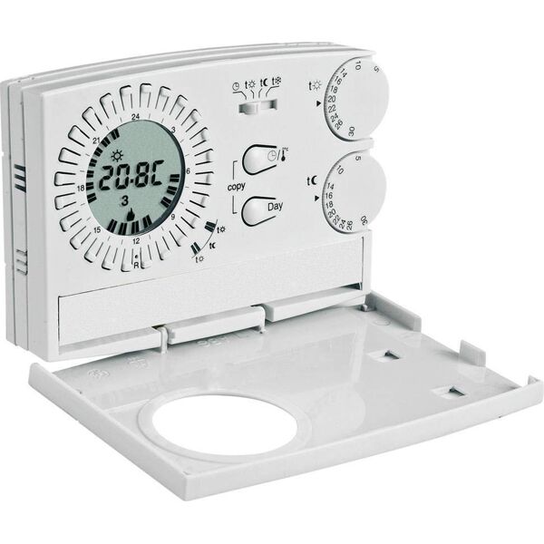 perry cr 209s cronotermostato settimanale / giornaliero termostato riscaldamento ambiente analogico a batterie colore bianco - cr 209/s