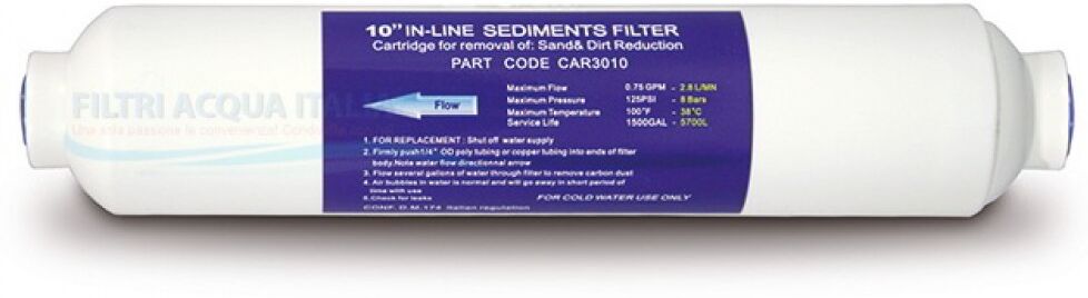 Filtro In Linea A Sedimenti Car3010 10" Attacco 1/4" Filtri Acqua Italia®