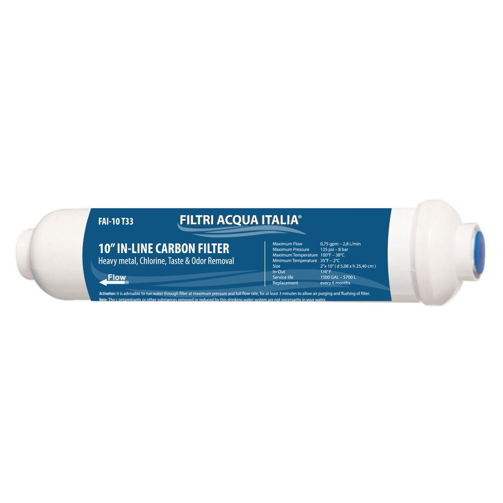 Filtro In Linea A Carbone 2x10" Micron 5 - T33 Filtri Acqua Italia®