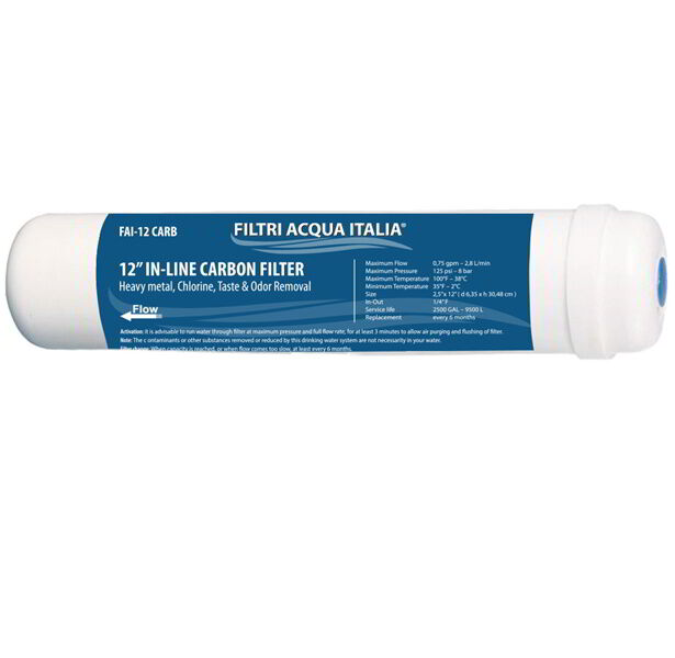 Filtro In Linea A Carbone 12" Micron 5 Per Depuratore Acqua Filtri Acqua Italia®