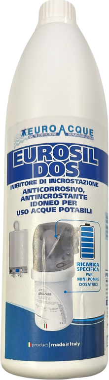 EuroAcque Eurosil Dos Polifosfato Liquido 1 litro Ricariche per Pompa Dosatrice