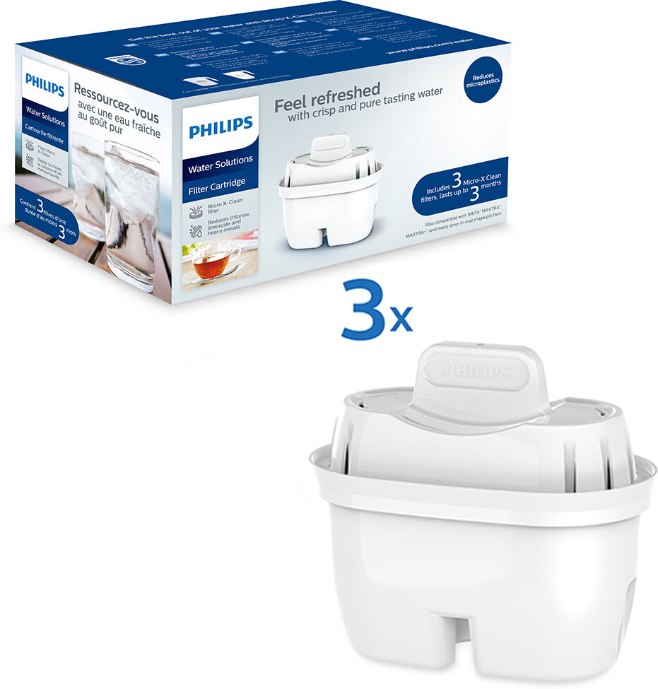 Filtro Per Caraffa Filtrante Philips Water X-Clean - Conf. 3 Filtri