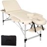 tectake 3 Zonen Massageliege Alu 5cm Polsterung + Tasche - beige