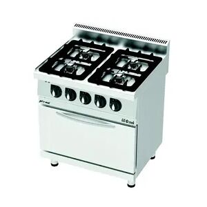 gel-o-mat Gelomat Gasherd 4 Flammen 700er Serie GoCook mit Gasbackofen