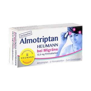 Almotriptan Heumann bei Migräne 12,5mg Filmtabletten 2 Stück