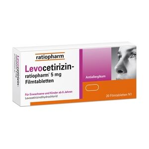 ratiopharm LEVOCETIRIZIN- 5 mg Filmtabletten Allergiemittel zum Einnehmen