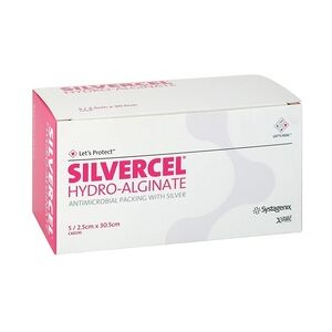 3M SILVERCEL Hydroalginat Tamponade 2,5x30,5 cm 5 Stück