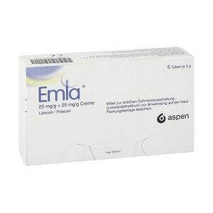 Aspen Germany GmbH EMLA 25mg/g + 25mg/g Creme 5x5 Gramm