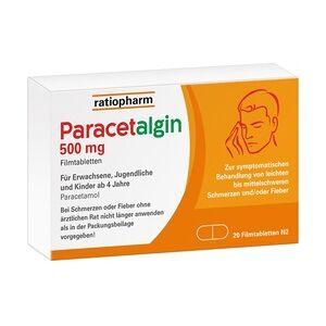 ratiopharm PARACETALGIN 500 mg Filmtabletten Fiebersenkende Schmerzmittel