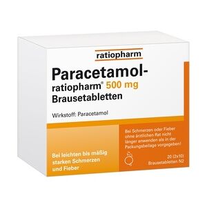 ratiopharm PARACETAMOL- 500 mg Brausetabletten Fiebersenkende Schmerzmittel