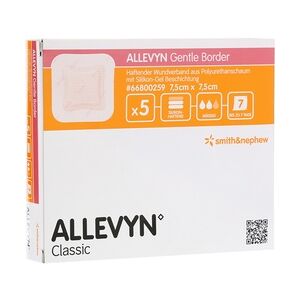 ACA Müller / ADAG Pharma ALLEVYN Gentle Border 7,5x7,5 cm Schaumverb. 5 Stück