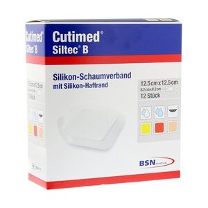 BSN Medical CUTIMED Siltec B Schaumverb.12,5x12,5 cm m.Haftr. 12 Stück