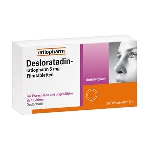 ratiopharm DESLORATADIN- 5 mg Filmtabletten Allergiemittel zum Einnehmen