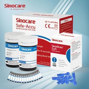 (Für Safe-Accu)Sinocare Blutzucker-Teststreifen, Blutzucker-Teststreifen, 100/200/300/500 Stück