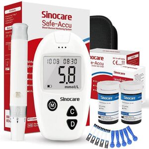 Sinocare Safe-Accu Blutzuckermessgerät Mit 50/100/200 Teststreifen, Diabetes-Testkit In Mmol/l Oder Mg/dl