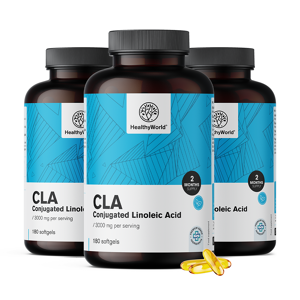 HealthyWorld 3x CLA 3000 mg – Konjugierte Linolsäure, zusammen 540 Weichkapseln