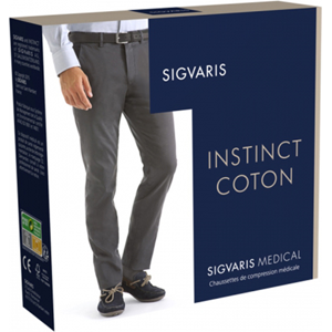 Sigvaris Instinct Coton Homme Chaussettes Classe 3 Long Taille M Sable