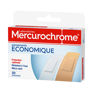 Mercurochrome Pansements Economique boite de 20 - Publicité