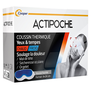 Actipoche Coussin Thermique Mal de Tête Masque Yeux et Tempes