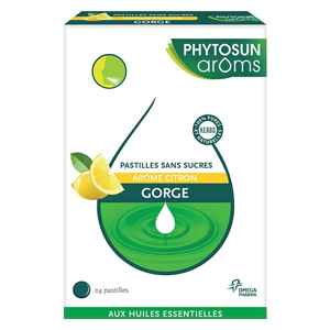 Phytosun Arôms Pastille Sans Sucre Gorge Citron 24 Unités - Publicité
