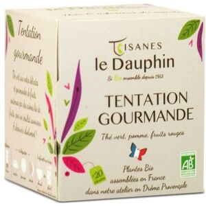 Tentation gourmande the vert pomme fruits rouges bio en sachets - le dauphin 20 sachets