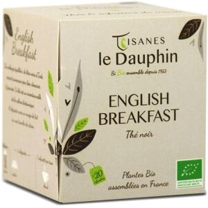 The noir english breakfast bio en sachets - le dauphin 20 sachets