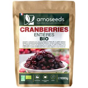 Amoseeds Cranberries entieres bio - fruits secs 1kg