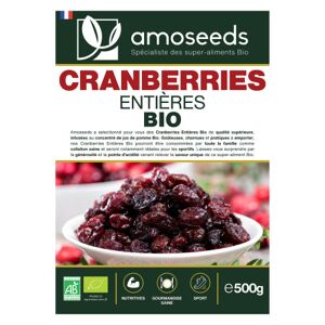 Amoseeds Cranberries entieres bio - fruits secs 500g