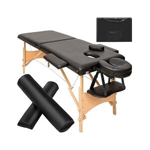 TECTAKE Ensemble de table de massage Freddi avec rouleaux de massage - noir - Publicité