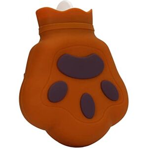 SPYMINNPOO Chauffe-mains en Forme de Patte de Dessin animé, Sac à Eau Chaude, Bouteille D'eau Chaude Chauffante au Micro-ondes en Silicone Mignon pour L'hiver (Brun clair) - Publicité