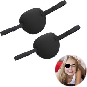 Numlot Cache-œil Médical Extensible, 2 Pièces Patchs Oculaires Médicaux pour Adultes et Enfants, Cache-œil Pirate, Patchs Yeux Strabisme Ajustables Confortables, Pansements Oculaires Médicaux (Noir) - Publicité