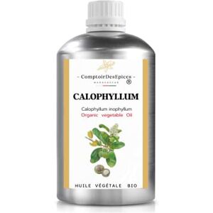 Comptoir Des Epices Madagascar BIO Huiles Végétales Calophylle de Madagascar Calophyllum inophyllum Première pression à froid des noix du Calophyllier DIRECT Producteur BIO ECOCERT (5 L) - Publicité