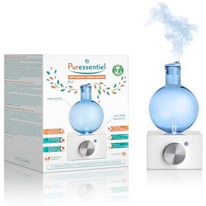 Puressentiel Diffuseur d'huiles essentielles à Nébulisation BLU Diffuseur Aromathérapie en bois d'hévéa et verre soufflé Diffusion à froid Sans eau - Publicité