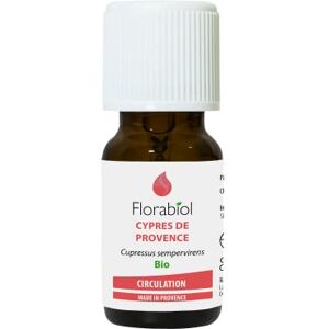 FLORABIOL Huile essentielle bio de Cyprès de Provence Soulage les jambes lourdes, lutte contre le retour veineux difficile, Contre la toux sèche 5ml 100% Made in France - Publicité