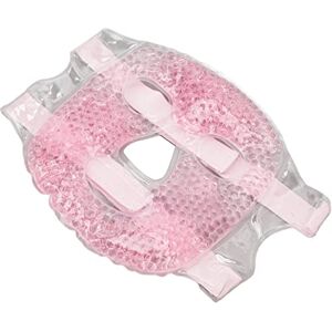 Dioche Masque pour les Yeux Froids Pack de Glace Perles de Gel Chaleur Chaude Froide pour Réduire les Bouffées de Visage Cercles de Sommeil Sombres Compresse Froide Réutilisable (Rose) - Publicité