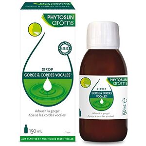 PHYTOSUN AROMS Phytosun Arôms SIROP GORGE ET CORDES VOCALES1 aux Plantes et aux Huiles Essentielles – 1 x 150 mL - Publicité