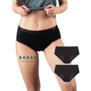 BeMee sous-vêtements menstruels, Hipster de Nuit Flux abondant, Viscose de Bambou, Respirant, Anti-Fuite en Cas de saignements abondants pour Filles et Adolescentes, Noir, Taille M - Publicité