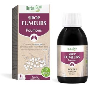 Herbalgem Sirop des FUMEURS BIO   Pour le Bien-être respiratoire du fumeur   150 ML - Publicité