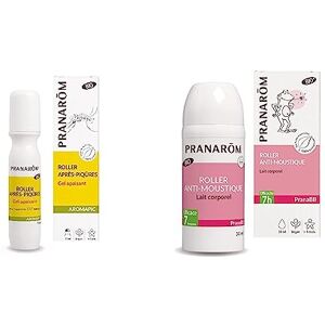 Pranarôm Roller Après-Piqures Bio Gel Apaisant aux Huiles Essentielles Pures et Naturelles Format Pratique Aromapic 15 ml & Roller Anti-moustiques Bébés aux Huiles Essentielles Bio Pranabb 30 ml - Publicité