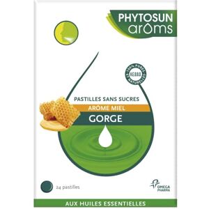 PHYTOSUN AROMS Phytosun Arôms Pastilles Sans Sucres Gorge aux Huiles Essentielles Arôme Miel 24 Pastilles à sucer - Publicité