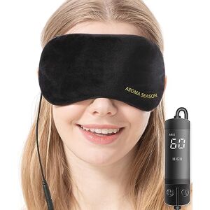 Aroma Season Masque chauffant pour les yeux, compresse chaude à la vapeur USB pour les yeux gonflés, traitement thérapeutique chaud pour les yeux secs, chalazion, blépharite, stye (noir) - Publicité